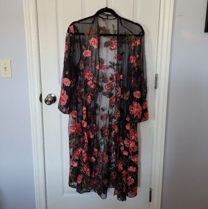 Beautiful Floral Embroidered Cover Up